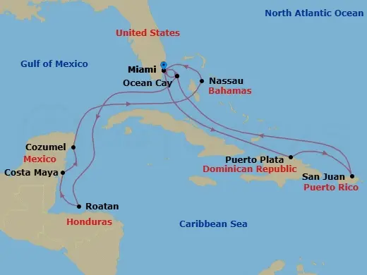 Itinerary schematic diagram