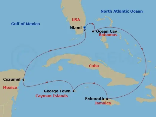Itinerary schematic diagram