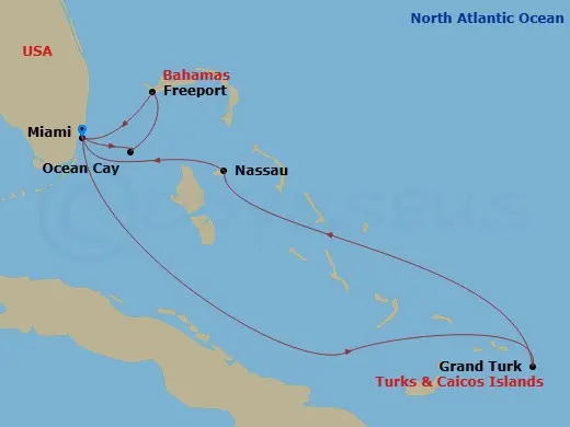 Itinerary schematic diagram