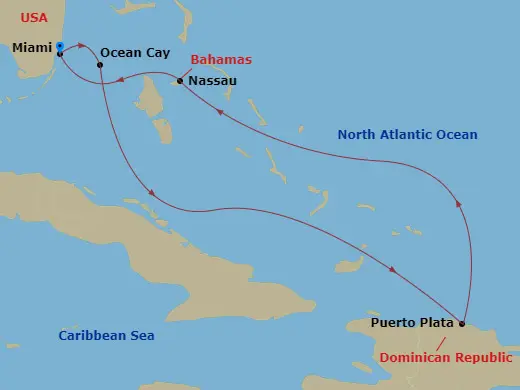 Itinerary schematic diagram