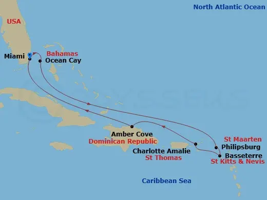 Itinerary schematic diagram
