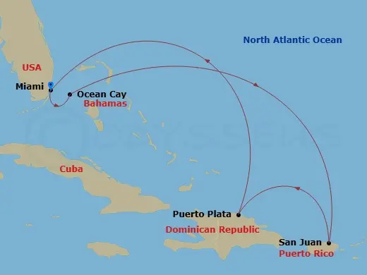 Itinerary schematic diagram