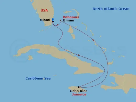 Itinerary schematic diagram
