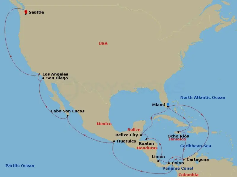 Itinerary schematic diagram