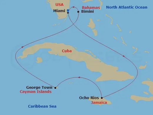 Itinerary schematic diagram