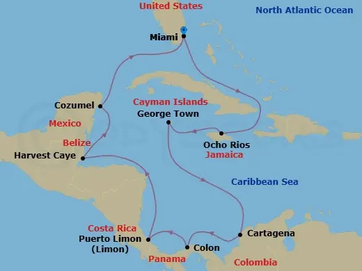 Itinerary schematic diagram