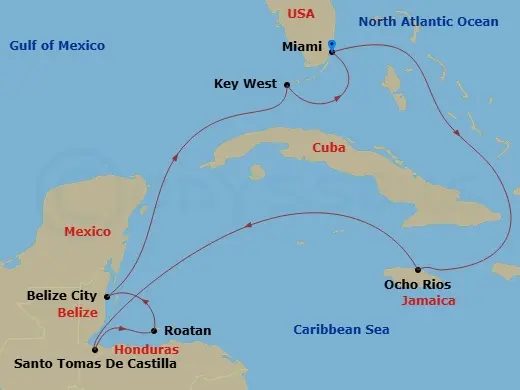Itinerary schematic diagram