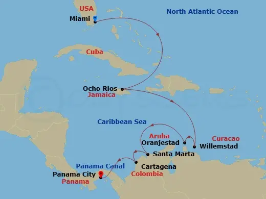 Itinerary schematic diagram
