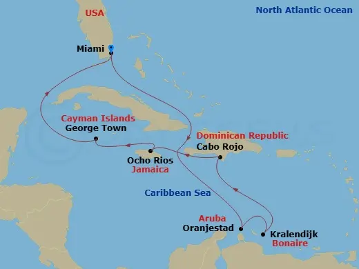 Itinerary schematic diagram