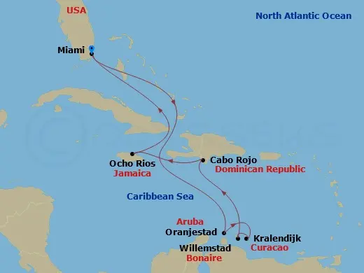 Itinerary schematic diagram