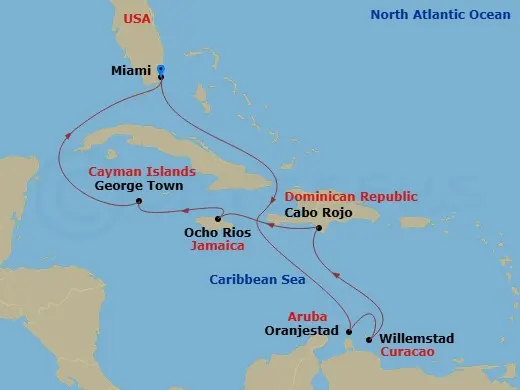 Itinerary schematic diagram