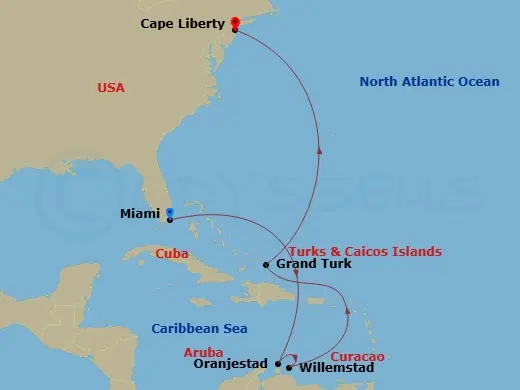 Itinerary schematic diagram
