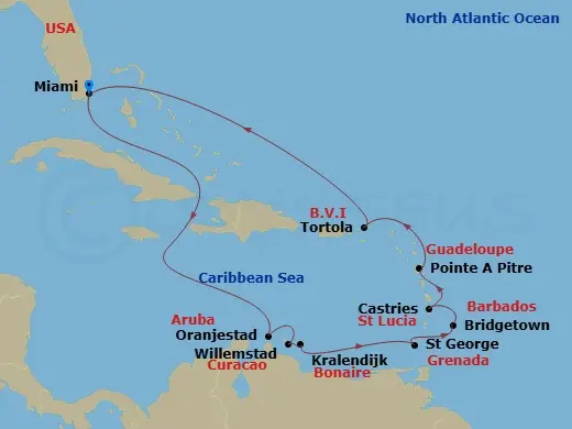 Itinerary schematic diagram