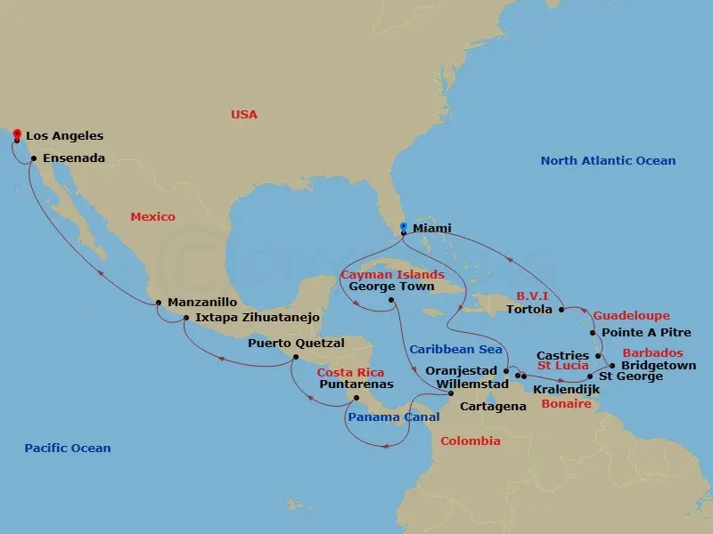 Itinerary schematic diagram