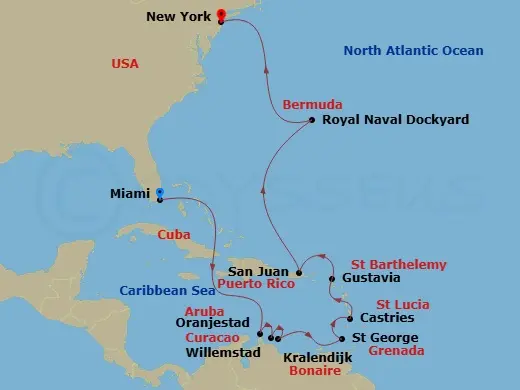 Itinerary schematic diagram