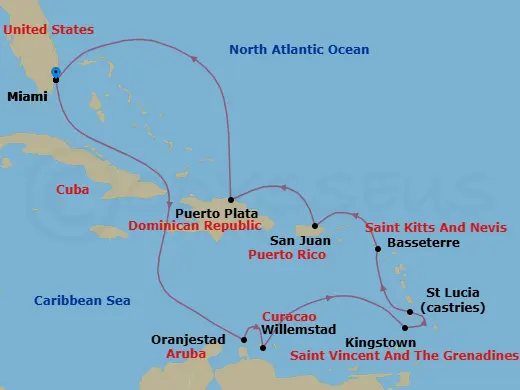 Itinerary schematic diagram