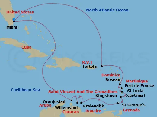 Itinerary schematic diagram