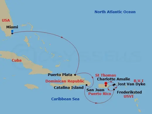 Itinerary schematic diagram