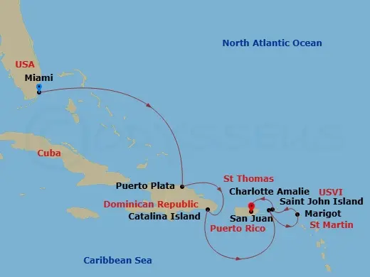 Itinerary schematic diagram