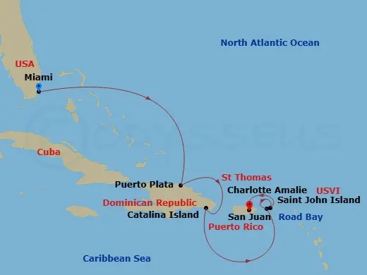 Itinerary schematic diagram