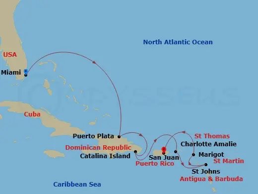 Itinerary schematic diagram