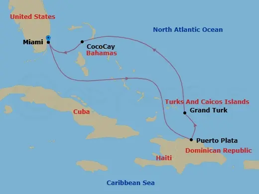 Itinerary schematic diagram