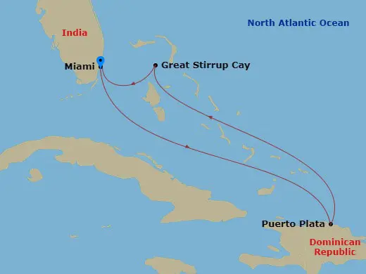 Itinerary schematic diagram