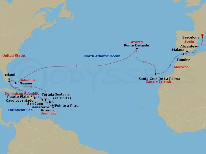 Itinerary schematic diagram