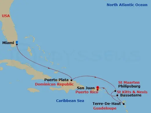Itinerary schematic diagram