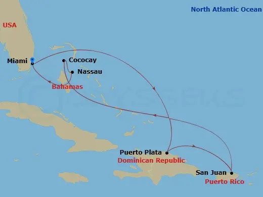 Itinerary schematic diagram