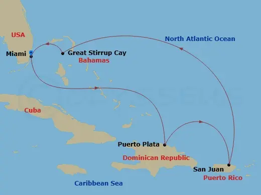 Itinerary schematic diagram