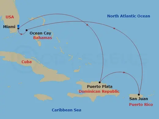 Itinerary schematic diagram