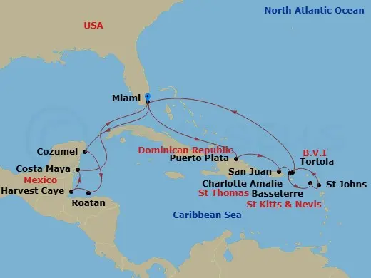 Itinerary schematic diagram