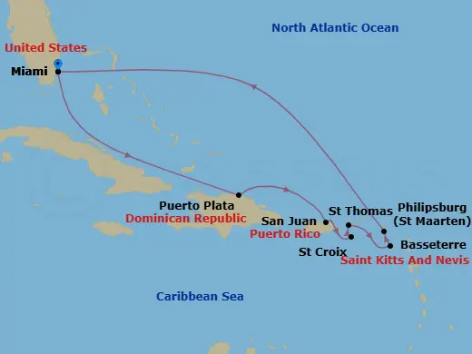 Itinerary schematic diagram