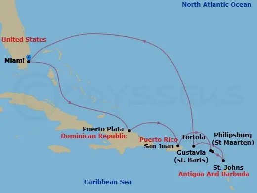 Itinerary schematic diagram