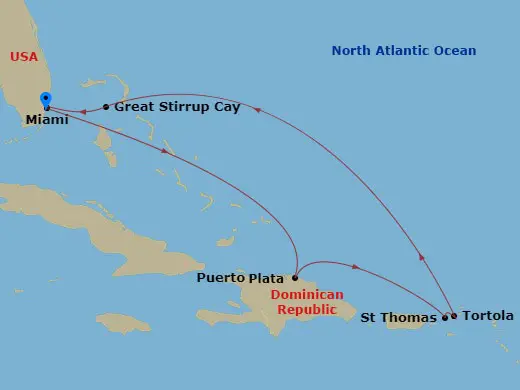Itinerary schematic diagram