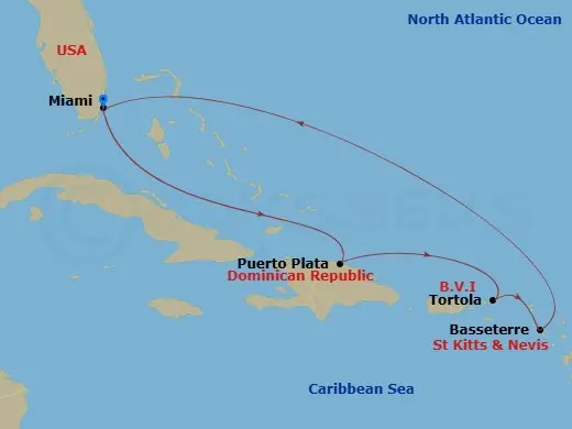 Itinerary schematic diagram