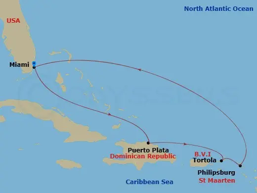 Itinerary schematic diagram