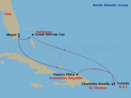 Itinerary schematic diagram