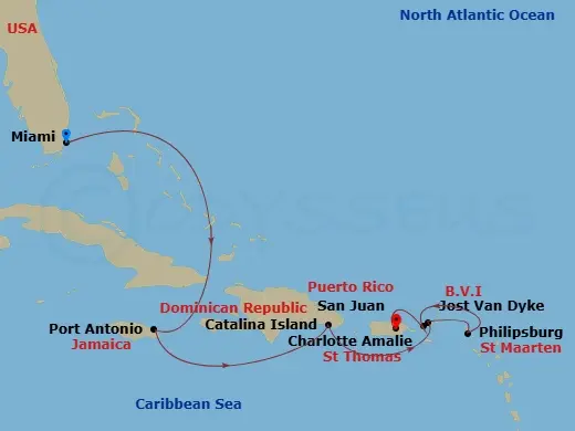 Itinerary schematic diagram