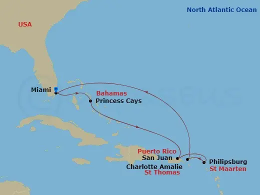 Itinerary schematic diagram