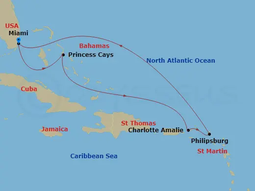 Itinerary schematic diagram