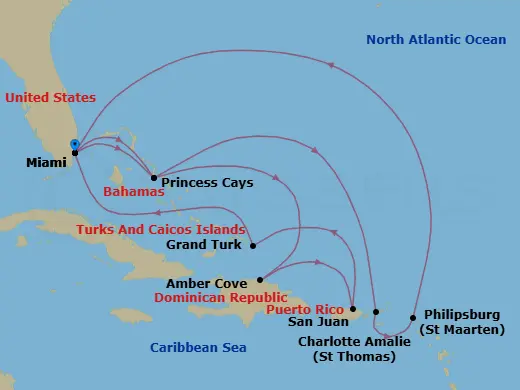 Itinerary schematic diagram