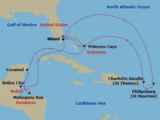 Itinerary schematic diagram