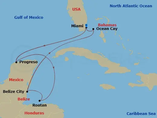 Itinerary schematic diagram