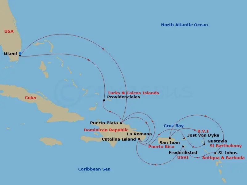Itinerary schematic diagram