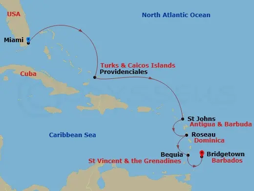 Itinerary schematic diagram