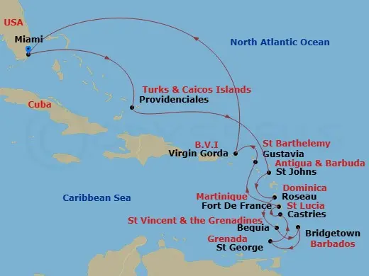 Itinerary schematic diagram