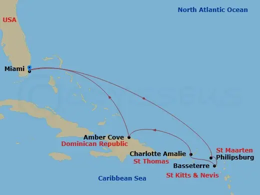 Itinerary schematic diagram