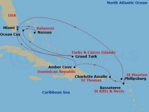 Itinerary schematic diagram